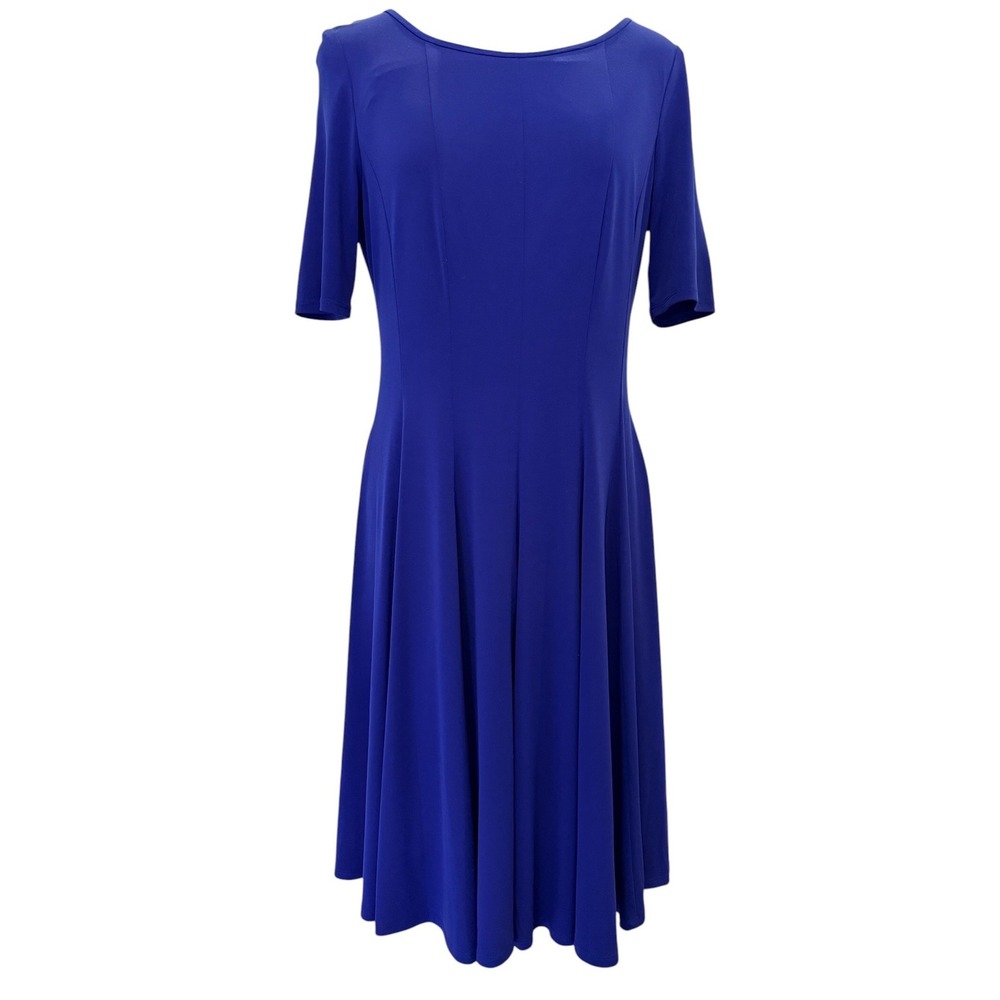 Jessica Howard Womens Royal Blue Fit and Flare Pocket Dress Gold Zipper‎ Size 8 - Picture 3 of 10